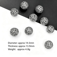 Accessoires de mode rétro DIY : Perles creuses, perles florales, grandes perles Dragon Ball, et éléments décoratifs textuels