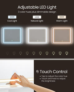 <span class=keywords><strong>VASAGLE</strong></span> Table de toilette en bois avec un grand espace de rangement, ensemble de <span class=keywords><strong>coiffeuse</strong></span> avec miroir <span class=keywords><strong>LED</strong></span> pour la chambre à coucher - Product Image 2