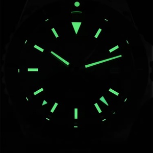 Montre automatique pour homme San Martin SN0136 39 mm, cadran brun foncé émaillé rétro, NH34 GMT, 20 bars, montre-bracelet SLN C3 Green Dive - Product Image 6
