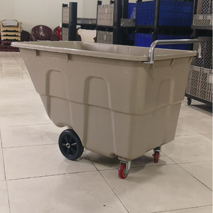 गर्म बिक्री मटी-कार्यात्मक औद्योगिक प्लास्टिक टिल्ट ट्रक 1/2 घन यार्ड 850 एलबीएस भार क्षमता के साथ भंडारण ट्रॉली - Product Image 4