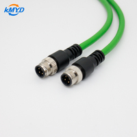 Câble Ethernet industriel blindé M12 4 broches D-code mâle/femelle en laiton plaqué or IP67, longueurs personnalisées (1-10M) pour l'automatisation
