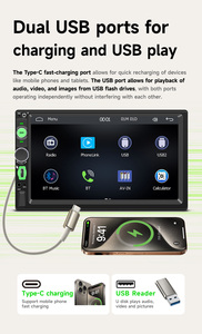 BQCC 2 Din pano araba radyo CD çalar ayna bağlantı geri kamera FM USB AUX dokunmatik ekran medya Stereo F7010C için - Product Image 3