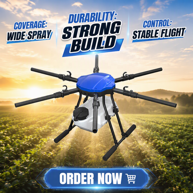 EFT E610M 6-axis Single Driving Portable 10L Agriculture Drone Parts Hexacopter UAV Body Kit for Agriculture Farm Spraying