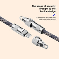 Cordon USB-C tressé antivol portable de 0,3 m à 1,2 m pour recharge rapide iPhone 18 17 – Idéal pour le bureau et les déplacements