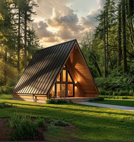 Kit de maison préfabriquée moderne en forme de A de 769 pieds carrés, isolée, modulaire, pour maison de vacances, Airbnb, complexe hôtelier, glamping