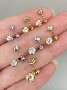 Xinfly Fine Jewelry 18k Gold 0.30ct-0.60ct Natural Diamond Stud Earrings <b>Screw</b> Back Wholesale Fine Jewelry Earrings - Product Image 6