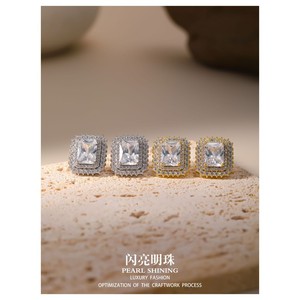 Shining Pearl Copper Earrings And Necklace <b>Set</b> <b>Square</b> Geometric Party Jewelry Women's Luxury Fashion Jewelry <b>Sets</b> - Product Image 3