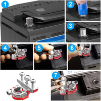 Pinces de borne de batterie en cuivre à 3 voies, connecteurs de câbles positifs et négatifs 12V 24V pour voiture, bateau, amplificateur de puissance