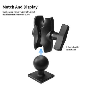 VINmounts Tête sphérique 1,5", base 4 trous 38×38mm, alliage d'aluminium, compatible avec bras double douille taille C - Product Image 3