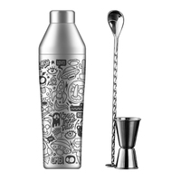 Ensemble d'outils de Bar mélangeur à Cocktail en acier inoxydable, 25oz, Direct d'usine, impression personnalisée, Shaker Boston en métal