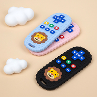 Anneau de dentition avec masseur pour les gencives - Design télécommande lion, fabriqué en silicone souple, surface texturée pour apaiser les gencives du bébé