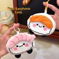 Nouvelle Pochette à Monnaie en Peluche Douce en Forme de Sushi, Charme Mignon et Polyvalent, Étui pour Écouteurs, Pendentif, Organisateur de Câbles de Rouge à Lèvres, Porte-clés