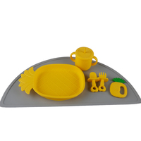 Leatchliving – sous-verre réutilisable, coussin en Silicone BPA, tapis d'alimentation rond traditionnel en demi-cercle
