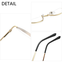 Wholesale Old People Half-Moon Magnifying Book Eyewear Small Half Metal Spring Frame Hd Resin Clear Presbyopia Reading Glasses