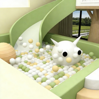 Ensemble de jeux gonflables Macaron, piscine à balles intérieure, toboggan, équipement de terrain de jeux modulaire coloré pour la maison, la garderie, les activités des enfants