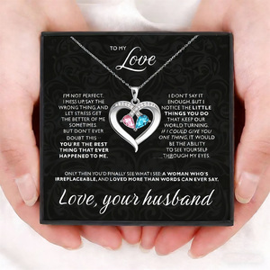 <span class=keywords><strong>Collana</strong></span> con Ciondolo a Cuore in <span class=keywords><strong>Argento</strong></span> Sterling S925 Personalizzabile con Pietra Portafortuna e <span class=keywords><strong>Nome</strong></span> su Misura - Product Image 3