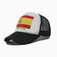 Schneller Versand 2026 Spanien Fußballteam Anfeuernde Fan-Kappen Atmungsaktive 5-Panel Trucker-Mütze Fußball-Fan-Accessoires