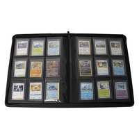 Carpeta de Cuero PU Extra Grande Personalizada con 9 Bolsillos para Tarjetas de Juego YGO, Pokémon, Ring A3, A4, con Cierre de Cremallera