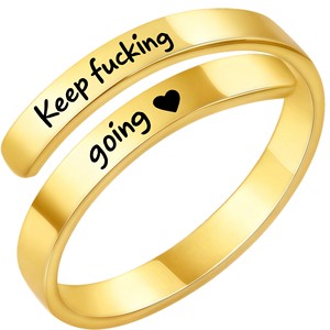 Anillos de Promesa Hope Rings Keep Love You, Ajustables, de Plata, Oro, Oro Rosa y Negro, Hipoalergénicos, de Acero Inoxidable 304 para Mujer - Product Image 3