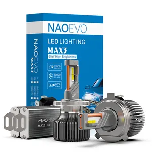 NAO Max3 120W lampadina per Auto H11 H7 Led 9006 Canbus accessori Auto 360 12V H15 Luces Focos Kit 9005 H4 fari a Led 50000Lm