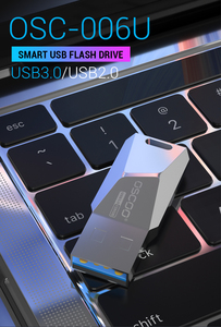 Clé USB OSCOO 2.0 8 Go-64 Go en alliage de zinc, argentée, vente en gros, nouvelle micro-clé USB - Product Image 3