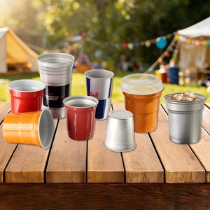 Aluminum <b>Cup</b> 480ml Food Grade Disposable Camping Drinkware <b>Cold</b> Beverage Mug - Product Image 4