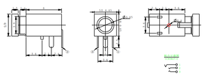Connettore <span class=keywords><strong>Jack</strong></span> Audio Femmina PCB DIP 3/4 Pin PJ-210 da 2.5mm per <span class=keywords><strong>Cuffie</strong></span> e <span class=keywords><strong>Jack</strong></span> DC 4/5mm JC-PJ-210 - Product Image 3