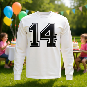 Camiseta de manga larga con el número 14 para el 14º cumpleaños Twin Day - Product Image 3