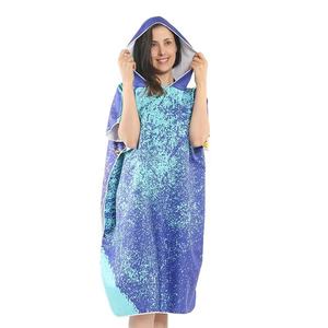 Mode femmes plage serviette à langer <span class=keywords><strong>Surf</strong></span> <span class=keywords><strong>Poncho</strong></span> Robe à capuche combinaison manches réglables <span class=keywords><strong>surf</strong></span> natation bain - Product Image 3
