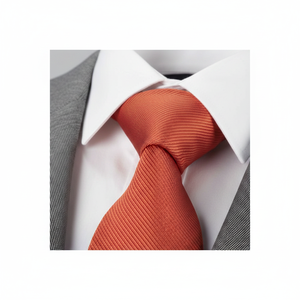 Corbata de Tela Tejida a Mano con Rayas Naranjas, Diseño Italiano, para Hombre Adulto, Talla Única, Accesorio Exclusivo - Product Image 2