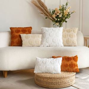 <b>Throw</b> Covers 18X18 Inch Autumn Pumpkins Eco-Friendly Cartoon Pillow Cases <b>Beige</b> Thanksgiving Plush Decorative Cushion Sofa Couch - Product Image 2
