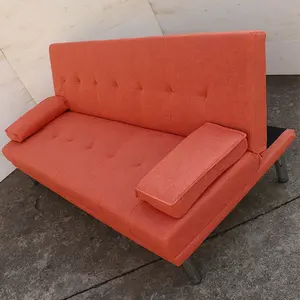 Moderne orange sofa bett stoff wohnzimmer förderung großhandel günstige sofa bett lounge zwei sitz sofa bett für verkauf philippine