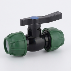 Robinet à bille de compression pour tuyau d'irrigation, en plastique, avec levier de fermeture d'eau, joint en PTFE, commande manuelle, personnalisable OEM, 1/2 pouce - Product Image 1