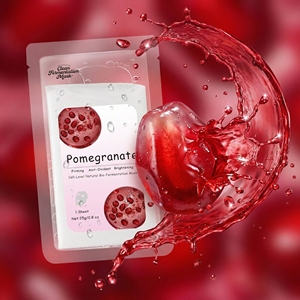 Maschera Viso al Melograno Fermentato con Etichetta Privata Personalizzata OEM Senza Conservanti Naturale Illuminante Idratante Maschera in Foglio per la Cura della Pelle - Product Image 2