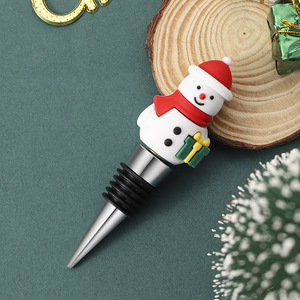 Christmas <b>Wine</b> Stoppers Plastic Bottle Sealers Holiday Decorative Santa Reindeer Snowman Design - Product Image 2