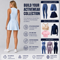 Robe de sport sans manches bleu ciel style corset pour femme 2026, jupe plissée taille haute, sexy et sportive, idéale pour le golf