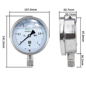 스테인리스 스틸 디지털 충격 방지 오일 충전 압력계 <span class=keywords><strong>100mm</strong></span> 모델 <span class=keywords><strong>Y</strong></span> (0-1MPa) 중국 본토 제조 - Product Image 3