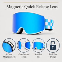 Gafas de Esquí de Montaña Personalizadas, Fabricante Original, Doble Capa Antivaho, Electrochapadas, Alta Definición, Ligeras, UV400