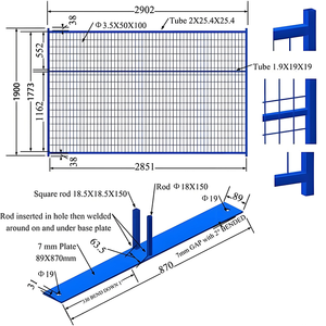 Clôture de périmètre temporaire au Canada, clôture temporaire pour entrepôt, stockage, cour et protection des équipements avec option de porte verrouillable - Product Image 2