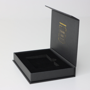 Custom <b>Black</b> Rigid Cardboard VIP Card <b>Box</b> Magnetic Lid Gold Foil Stamping Embossing Sponge Lined Recyclable Business Cards - Product Image 5