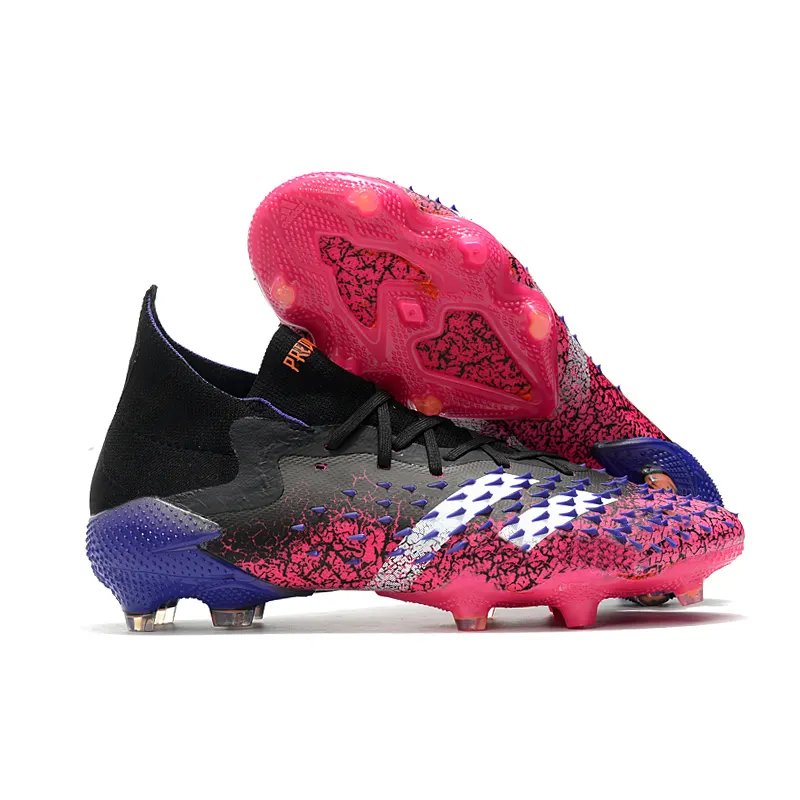Mens Predator Freak.1 series Soccer knitted high and low solid FIRM GROUND CLEATS FG football shoes 39-45