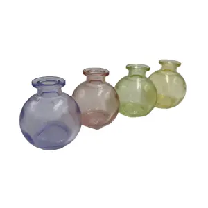 Erstellen Sie Ihr eigenes Logo Parfümflasche Kosmetikflasche farbige runde Form Glasflasche