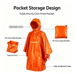 Impermeabile Multifunzionale Tre-in-Uno per Esterni: Tenda, Escursionismo, Alpinismo, Campeggio - Mantella/Impermeabile Compatto in PU - Product Image 3
