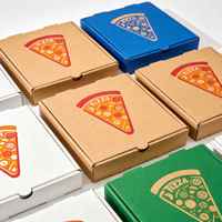 Plateau à pizza auto-élevant en carton ondulé kraft écologique imprimé sur mesure, gaufré quadricolore