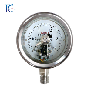 विस्फोट-प्रूफ स्टेनलेस स्टील इलेक्ट्रिक संपर्क औद्योगिक दबाव गेज ऊपरी/निचली सीमा सेटिंग्स 100 मिमी डायल 0-1000बार रेंज - Product Image 1