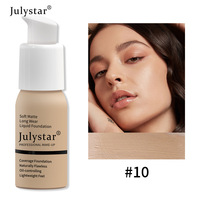 Fond de teint liquide longue tenue Julystar Soft Matte, contrôle du sébum, léger, fini naturellement impeccable, couvrance totale, waterproof, base de maquillage pour le visage