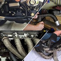 Rollo de Cinta de Protección Térmica para Escape de Motocicleta, de Fibra de Vidrio, de 2 Pulgadas x 50 Pies, con Amarres de Acero Inoxidable