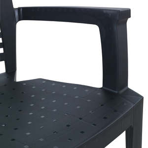 Pack 4pcs Contemporary Eco-Friendly Rectangular <b>Garden</b> <b>Chairs</b> Recycled Polypropylene Outdoor Metal Armrests <b>Stackable</b> <b>Chair</b> - Product Image 6