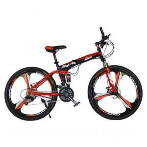 21 Speed Bicicleta 26 Inch Folding Bicycle Mountain <strong>Bike</strong> One Wheel Standard Double Disc Bicycle Adult <strong>Bikes</strong> <strong>Red</strong> Unisex Biycles - Product Image 2