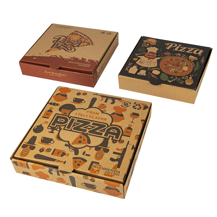 Wholesale Custom Logo Printed 6/8/10/12/14/16/18/20 Inches Paper pizza box  eco friendly box package food grade